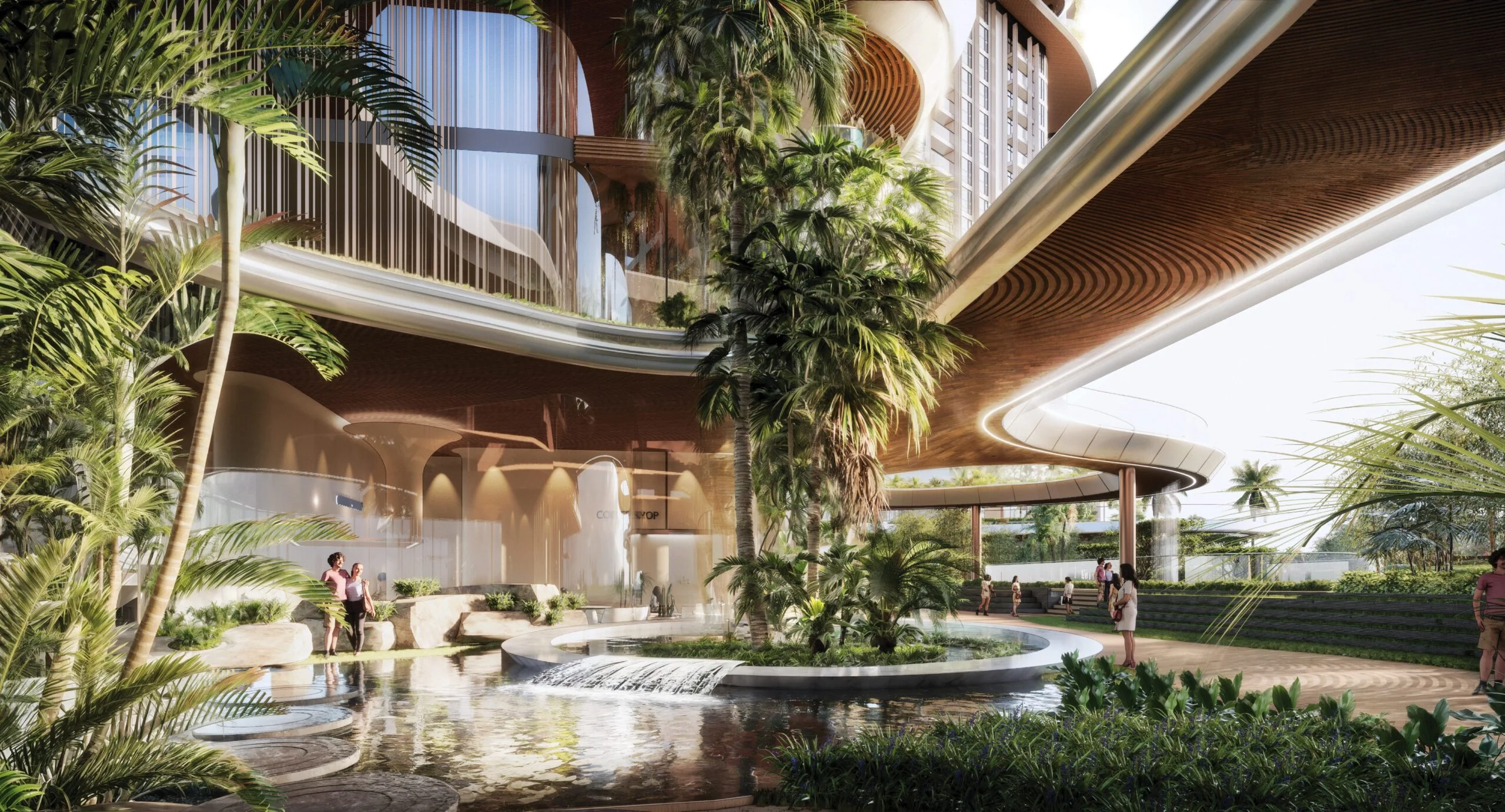 Phối cảnh không gian tiện ích · Nguồn: Palm River / Hướng Việt Properties